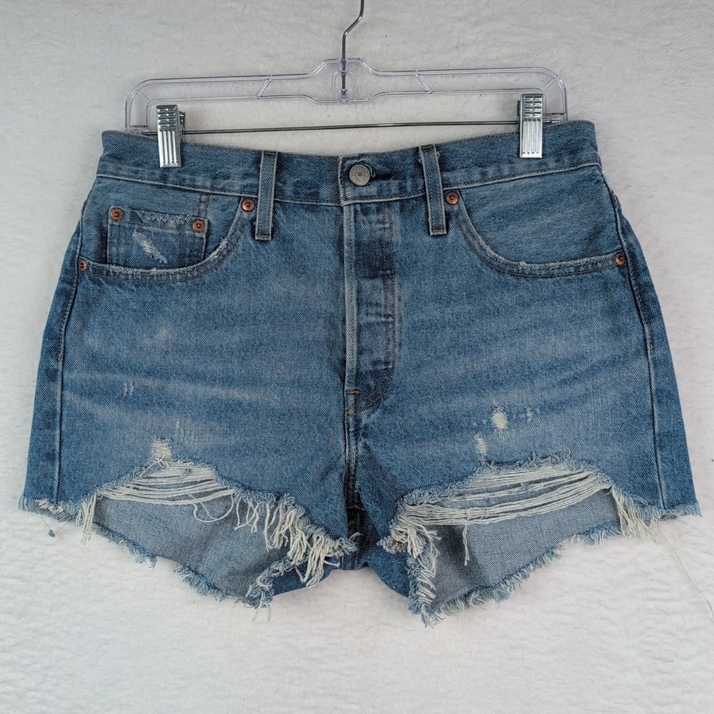NWT Levi's 501 Cut Off Shorts Women's 29 Premium Denim Medium Wash Button Fly